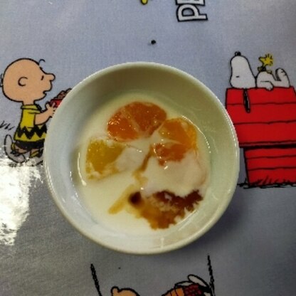 mimiちゃん(*´∇`)ﾉこんにちは～٩(ˊᗜˋ*)و♪黒蜜とフルーツのヨーグルト美味しかったです＼(^^)／